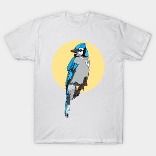 Bluejay Clipart on Yellow T-Shirt